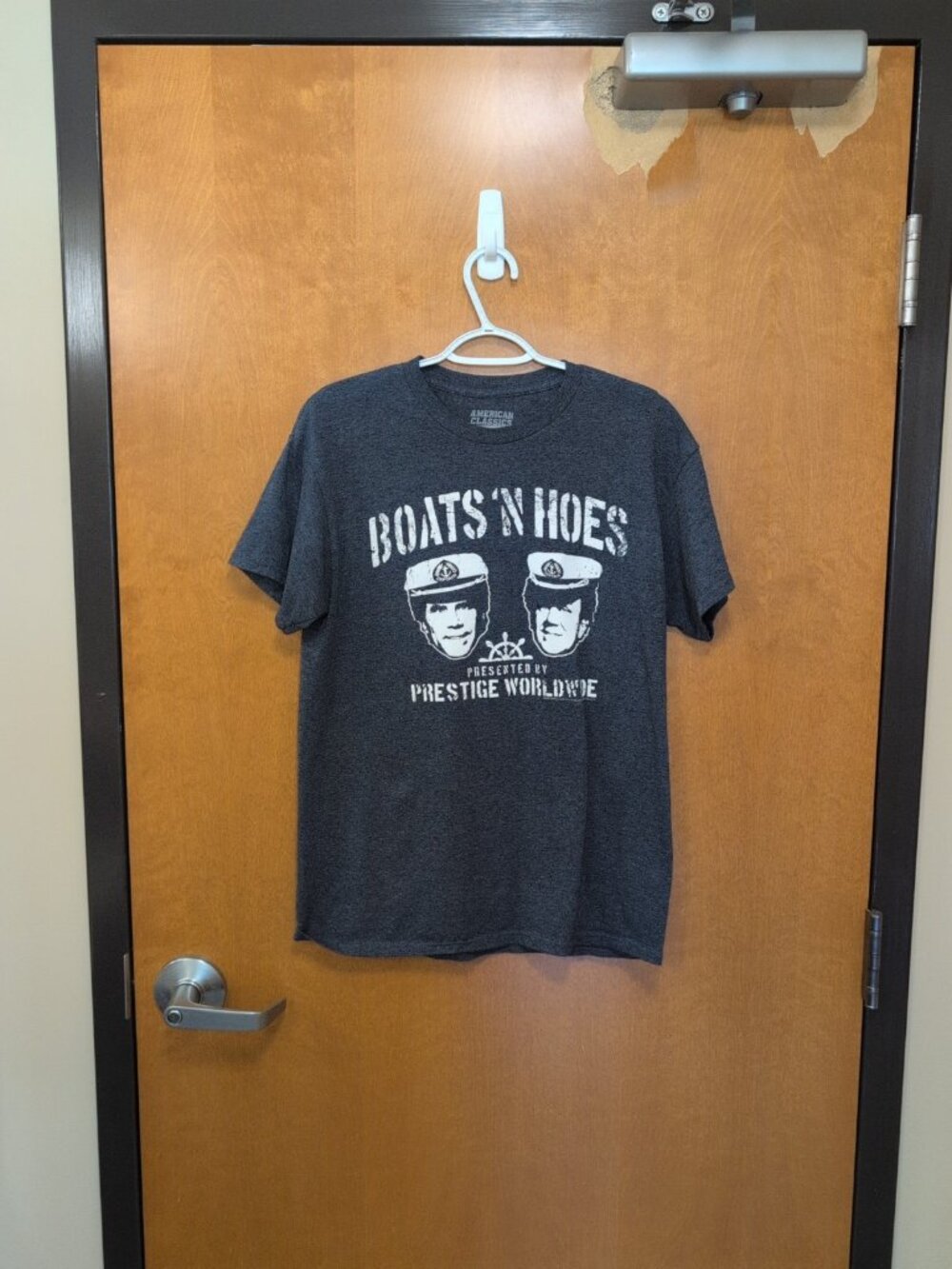 American Classics Shirt Mens M Gray White Short Sleeve Tee Graphic Stepbrothers